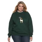 Plus Size Women's Mccc Holiday Fleece Top, Size: 3xl, Lt Green