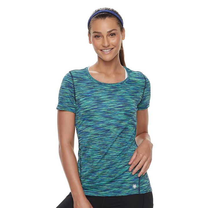 Women's Tek Gear&reg; Space-dyed Performance Tee, Size: Medium, Blue (navy)