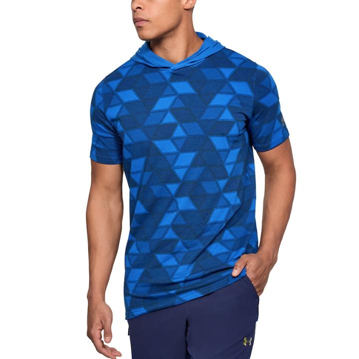 Men's Under Armour Baseline Short Sleeve Hoodie, Size: Xl, Blue