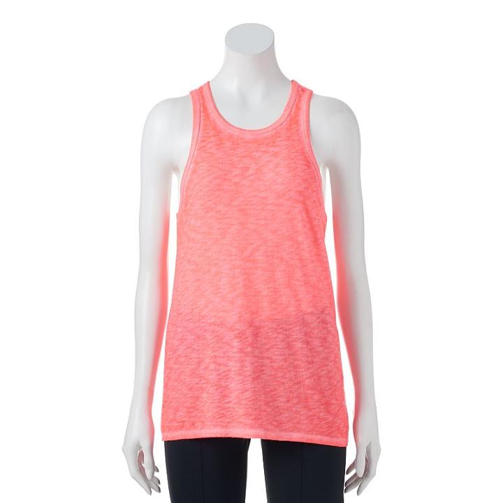 Juniors' So&reg; High Neck Slub Tank Top, Girl's, Size: Large, Brt Pink
