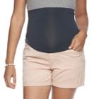 Maternity A:glow Belly Panel Twill Shorts, Women's, Size: 10-mat, Pink