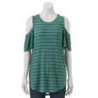 Women's Apt. 9&reg; Ribbed Cold-shoulder Top, Size: Small, Brt Green