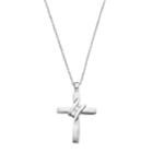 10k White Gold Diamond Accent Cross Pendant, Women's