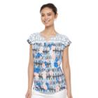 Women's Kate And Sam Floral Embroidered Tee, Size: Small, Dark Blue