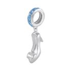 Disney Sterling Silver Crystal Cinderella Slipper Charm, Women's, Grey