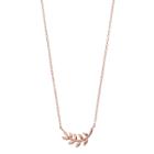 Love This Life Rose Gold Tone Branch Necklace, Women's, Pink