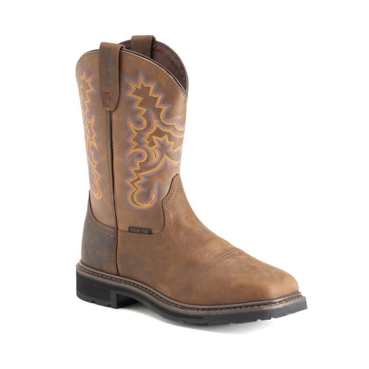 Iron Age Ruffian Men's Steel-toe Wellington Boots, Size: Medium (12), Brown