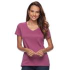 Women's Croft & Barrow&reg; Essential V-neck Tee, Size: Medium, Med Purple