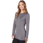 Women's Cuddl Duds Far-infrared Enhance Long Sleeve Crew, Size: Medium, Med Grey