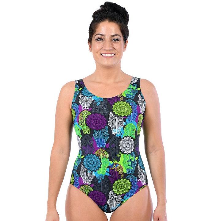 Women's Dolfin Moderate Scoopback One-piece Swimsuit, Size: 14 Comp, Med Blue