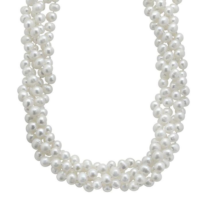 Pearlustre By Imperial Freshwater Cultured Pearl Sterling Silver Multistrand Necklace, Women's, Size: 18, White