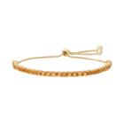 14k Gold Over Silver Citrine Lariat Bracelet, Women's, Size: 9, Orange