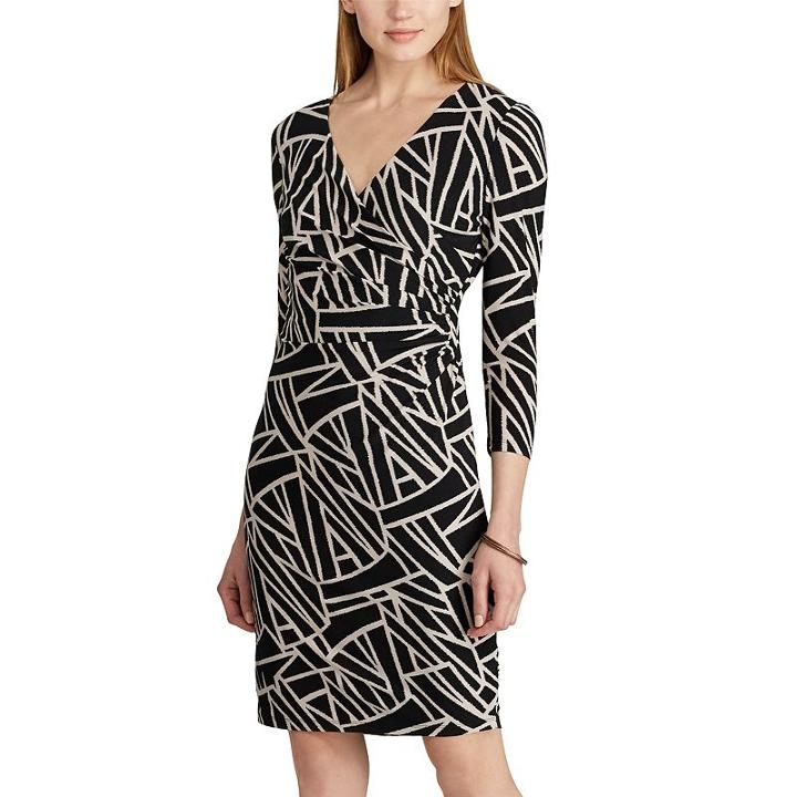 Women's Chaps Geometric Print Sheath Dress, Size: Small, Black