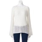 Juniors' Pink Republic Lace-up Side Sweater, Teens, Size: Xs, Natural