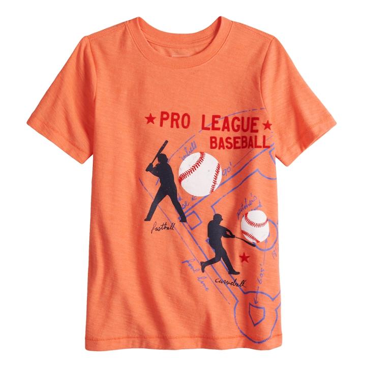 Boys 4-7x Sonoma Goods For Life&trade; Wrap Around Baseball Graphic Tee, Size: 6, Med Orange