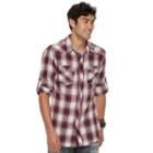 Big & Tall Rock & Republic Plaid Roll-tab Flannel Button-down Shirt, Men's, Size: Xxl Tall, Dark Red