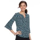 Women's Dana Buchman Bell Sleeve Crepe Top, Size: Large, Brt Blue