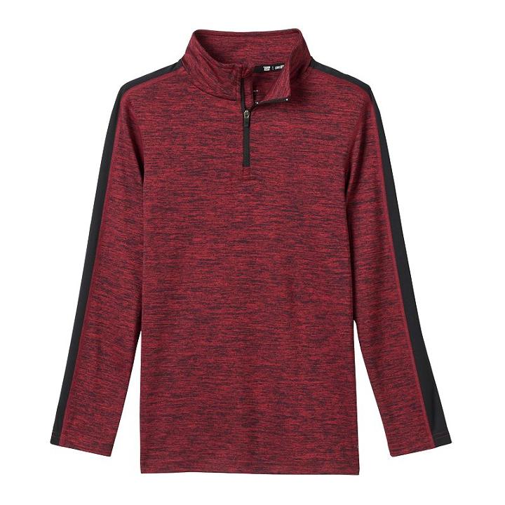 Boys 8-20 Tek Gear Space-dyed Drytek Striped-sleeve Tee, Boy's, Size: M(10-12), Med Red