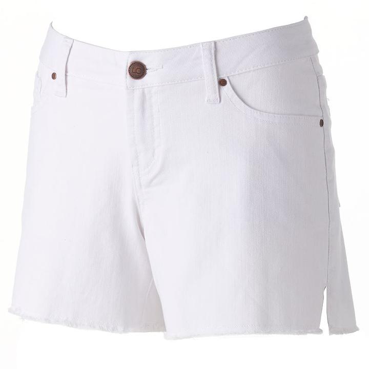 Women's Lc Lauren Conrad Frayed Jean Shorts, Size: 8, White
