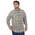 Men's Stanley Plaid Heavyweight Flannel Button-down Shirt, Size: Medium, Blue