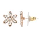 Lc Lauren Conrad Simulated Crystal Flower Nickel Free Button Stud Earrings, Women's, Pink