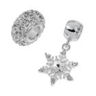 Individuality Beads Sterling Silver Crystal Snowflake Charm & Bead Set, Women's, Grey