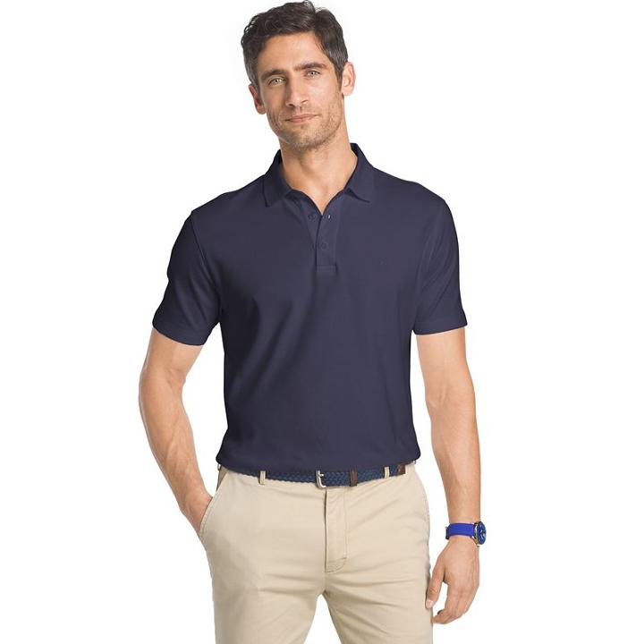 Men's Izod Solid Polo, Size: Large, Dark Blue