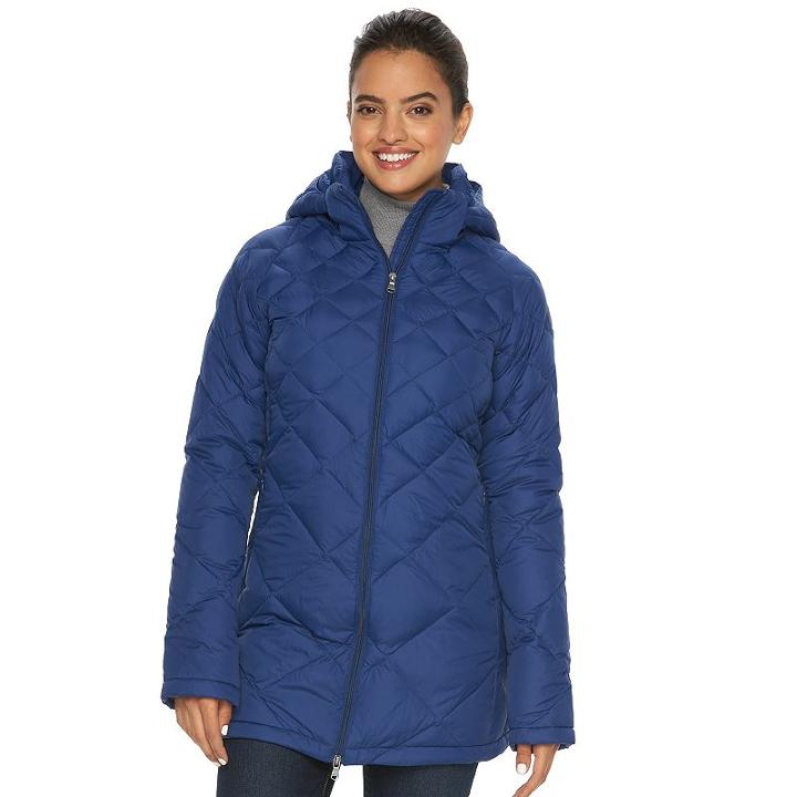Women's Hemisphere Hooded Quilted Packable Down Jacket, Size: Large, Brt Blue