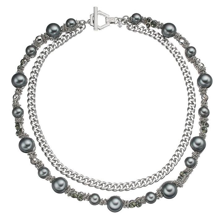 Simply Vera Vera Wang Gray Simulated Pearl Chain Wrapped Necklace, Women's, Grey Other