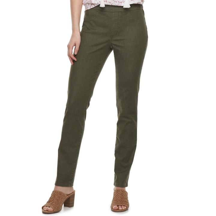 Women's Sonoma Goods For Life&trade; Pull-on Skinny Jeans, Size: 16, Green
