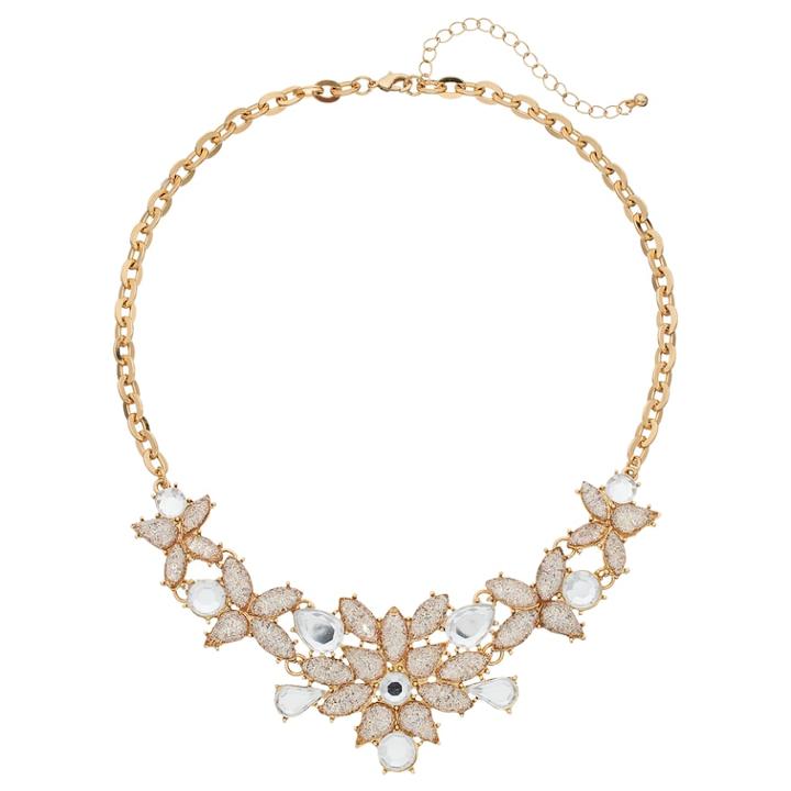 Mudd&reg; Teardrop Flower Statement Necklace, Women's, Gold
