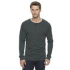 Men's Apt. 9&reg; Modern-fit Slubbed Henley, Size: Medium, Dark Green