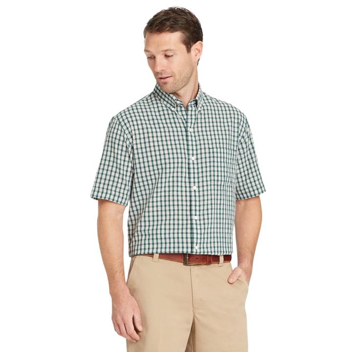 Men's Arrow Seersucker Button-down Shirt, Size: Xl, Green