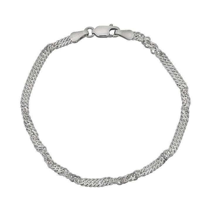 Sterling Silver Disco Chain Bracelet, Women's, Size: 7.25, Grey