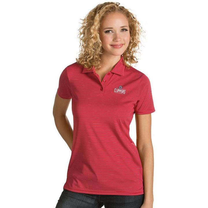 Women's Antigua Los Angeles Clippers Quest Desert Dry Polo, Size: Xl, Dark Red