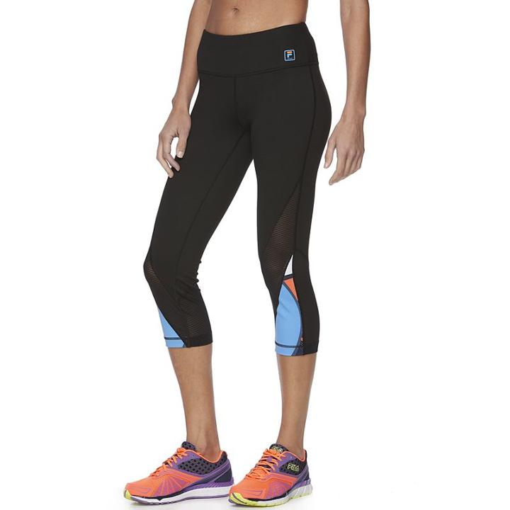 Women's Fila Sport&reg; Mesh Printed Yoga Capris, Size: Medium, Oxford