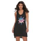 Women's Miken Summer Love Graphic Cover-up, Size: Large, Black