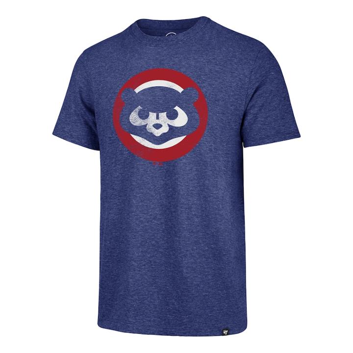 Men's '47 Brand Chicago Cubs Throwback Tee, Size: Medium, Blue