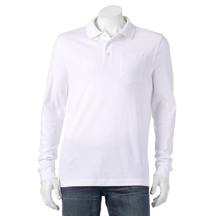 Men's Croft & Barrow&reg; Classic-fit Easy-care Interlock Polo, Size: Large, White