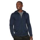 Men's Tek Gear&reg; Brushed Space-dyed Full-zip Hoodie, Size: Medium, Blue