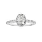 Boston Bay Diamonds 14k White Gold 3/4 Carat T.w. Igl Certified Diamond Oval Halo Engagement Ring, Women's, Size: 9