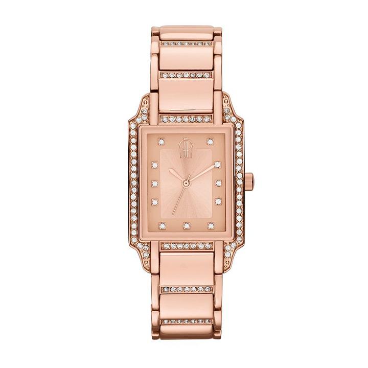 Jennifer Lopez Women's Crystal Stainless Steel Watch, Size: Small, Pink