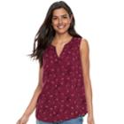 Women's Sonoma Goods For Life&trade; Printed Tank, Size: Small, Dark Red