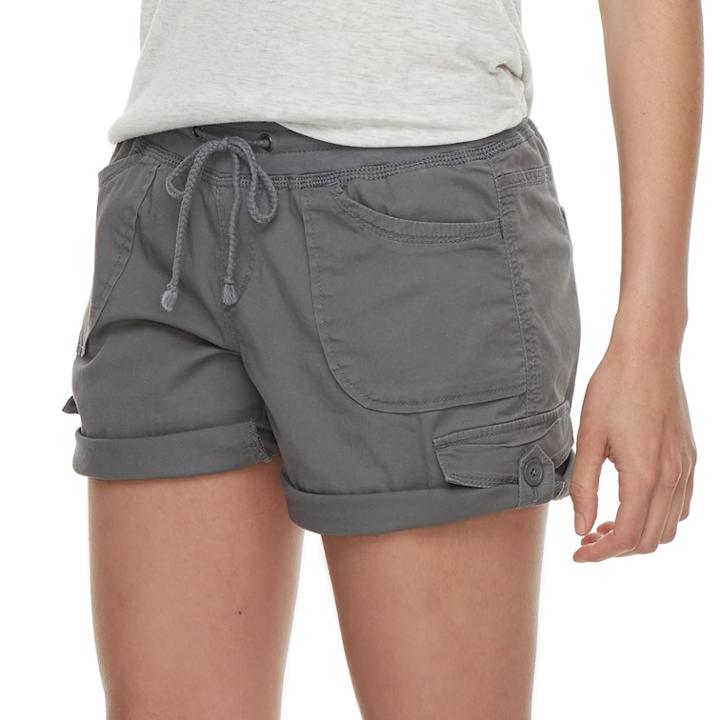 Juniors' Unionbay Christy Convertible Cuffed Midi Shorts, Teens, Size: Xs, Light Grey