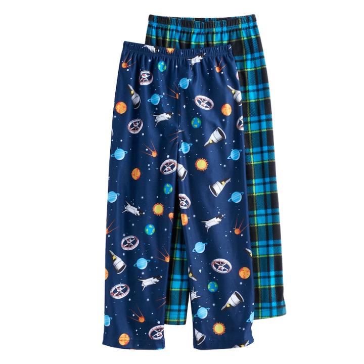Boys 4-20 2-pack Fleece Lounge Pants, Size: Large, Black