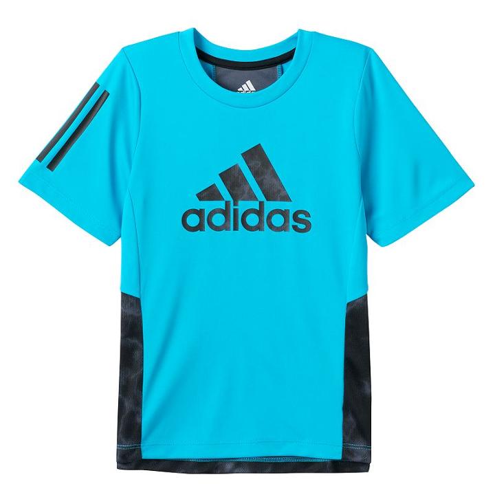 Boys 4-7x Adidas Lightening Print Color-block Tee, Boy's, Size: 5, Turquoise/blue (turq/aqua)