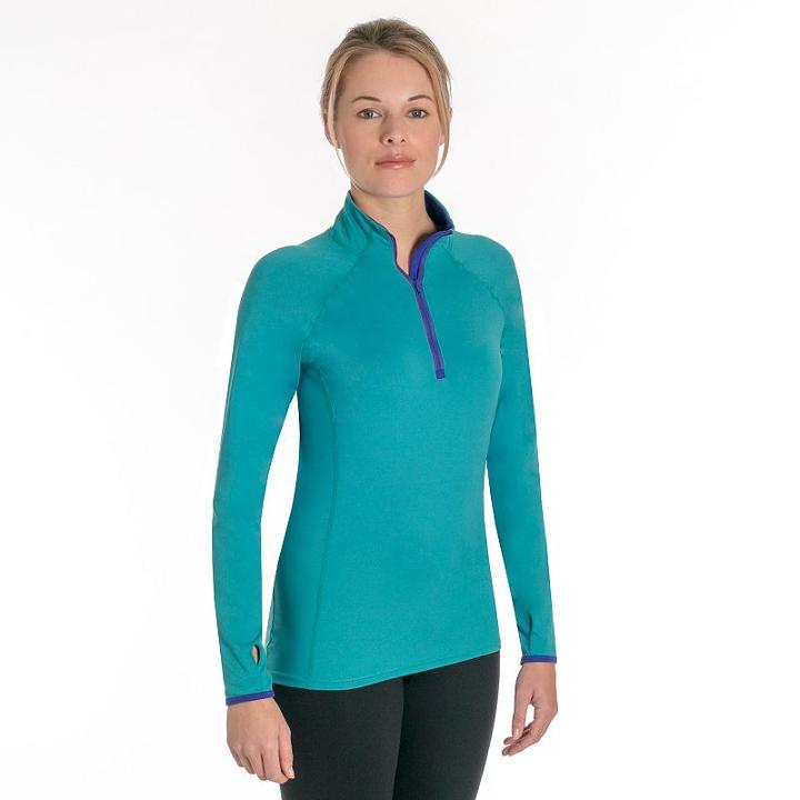 Women's Snow Angel Veluxe Quarter-zip Top, Size: Small, Turquoise/blue (turq/aqua)