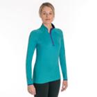 Women's Snow Angel Veluxe Quarter-zip Top, Size: Small, Turquoise/blue (turq/aqua)