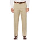 Men's Savane Straight-fit Crosshatch Stretch Flat-front Dress Pants, Size: 40x34, Beige