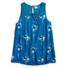 Girls 7-16 Mudd&reg; Lace-up Crochet Tank, Size: 10, Dark Blue